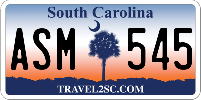 SC license plate ASM545