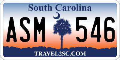 SC license plate ASM546