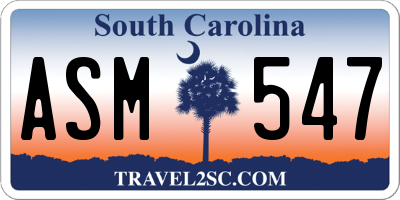 SC license plate ASM547