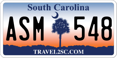 SC license plate ASM548