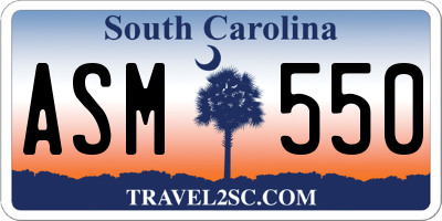 SC license plate ASM550