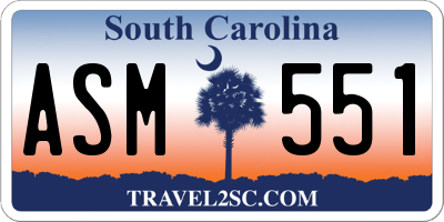 SC license plate ASM551