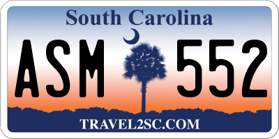 SC license plate ASM552