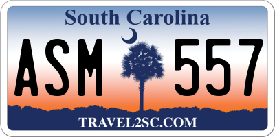 SC license plate ASM557