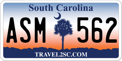 SC license plate ASM562