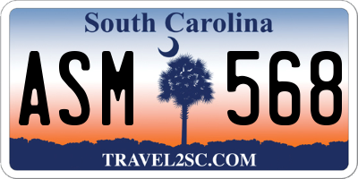 SC license plate ASM568
