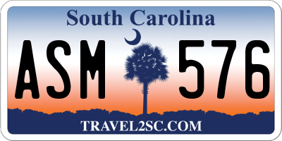 SC license plate ASM576