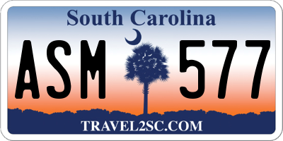 SC license plate ASM577