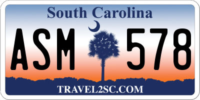 SC license plate ASM578