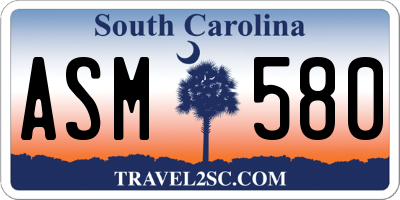SC license plate ASM580