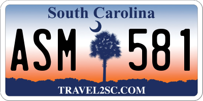 SC license plate ASM581