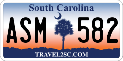 SC license plate ASM582