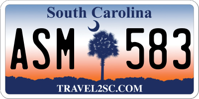 SC license plate ASM583