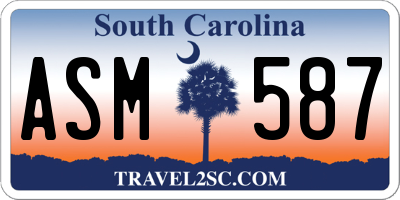 SC license plate ASM587