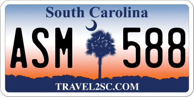 SC license plate ASM588
