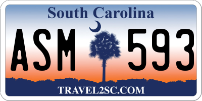 SC license plate ASM593