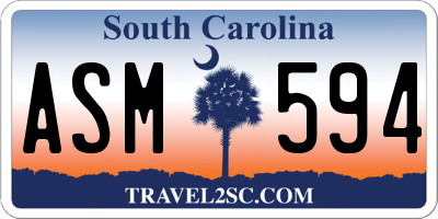 SC license plate ASM594