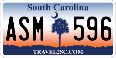 SC license plate ASM596