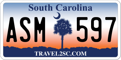 SC license plate ASM597