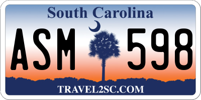 SC license plate ASM598