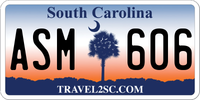SC license plate ASM606