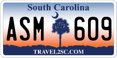 SC license plate ASM609