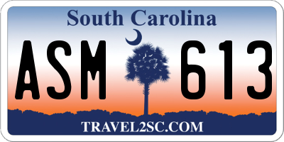 SC license plate ASM613