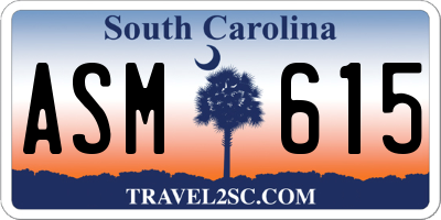 SC license plate ASM615
