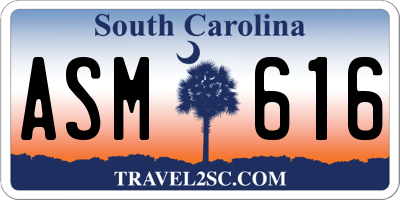SC license plate ASM616