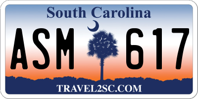 SC license plate ASM617