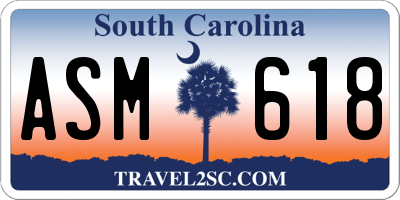 SC license plate ASM618