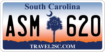 SC license plate ASM620
