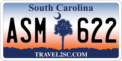 SC license plate ASM622