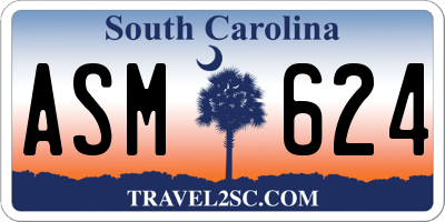 SC license plate ASM624
