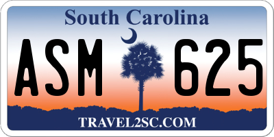 SC license plate ASM625