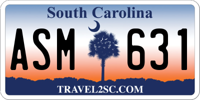 SC license plate ASM631