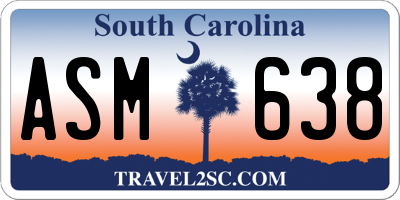 SC license plate ASM638