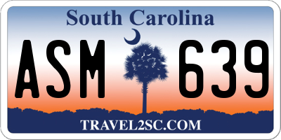 SC license plate ASM639