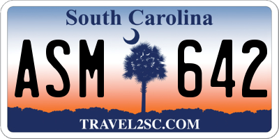 SC license plate ASM642
