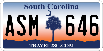 SC license plate ASM646
