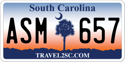 SC license plate ASM657