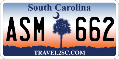 SC license plate ASM662