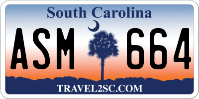 SC license plate ASM664