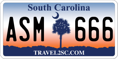 SC license plate ASM666