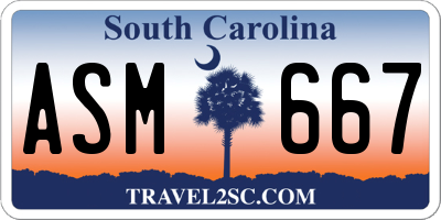 SC license plate ASM667
