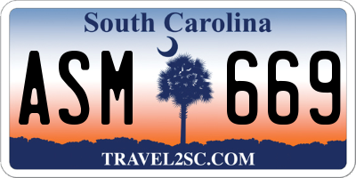 SC license plate ASM669
