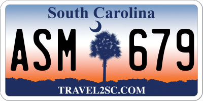 SC license plate ASM679