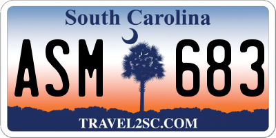 SC license plate ASM683