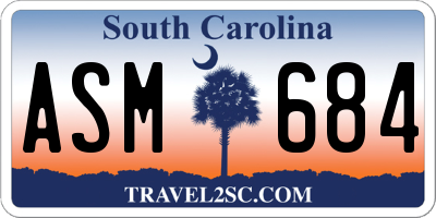 SC license plate ASM684