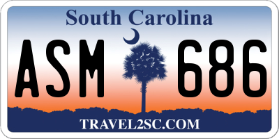 SC license plate ASM686